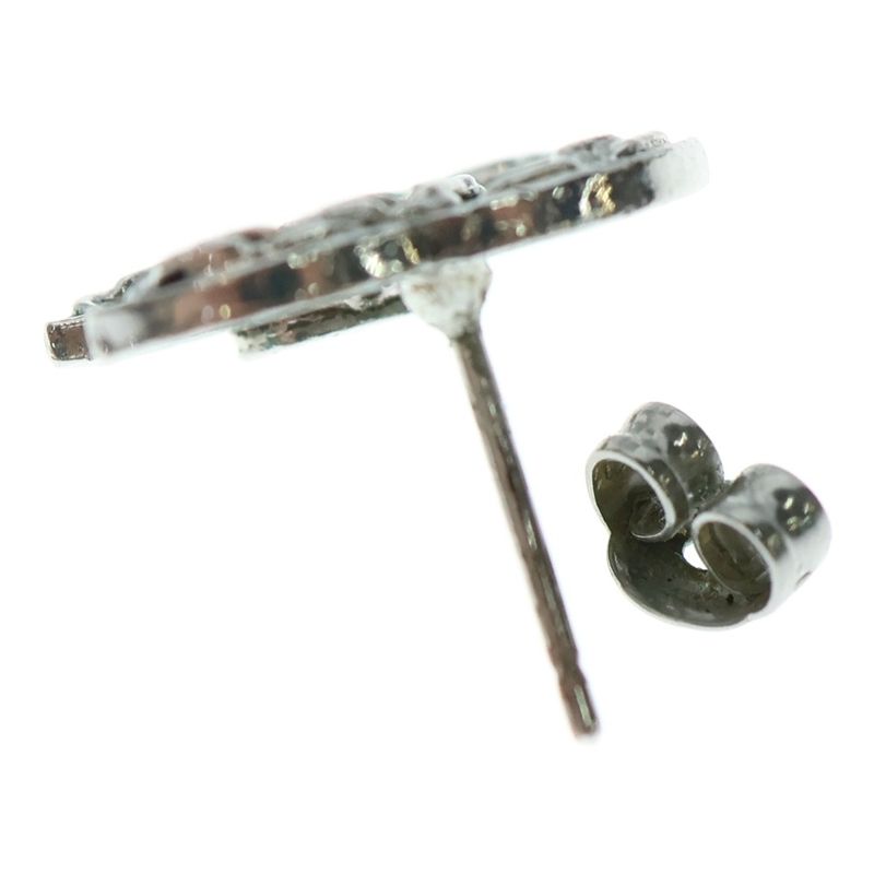 Chanel CC Logo Coco Mark Metal Stud Earrings One Ear Only Silver 05A