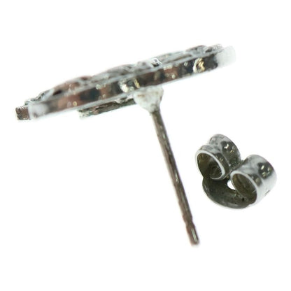 Chanel CC Logo Coco Mark Metal Stud Earrings One Ear Only Silver 05A