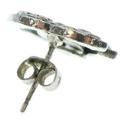 Chanel CC Logo Coco Mark Metal Stud Earrings One Ear Only Silver 05A