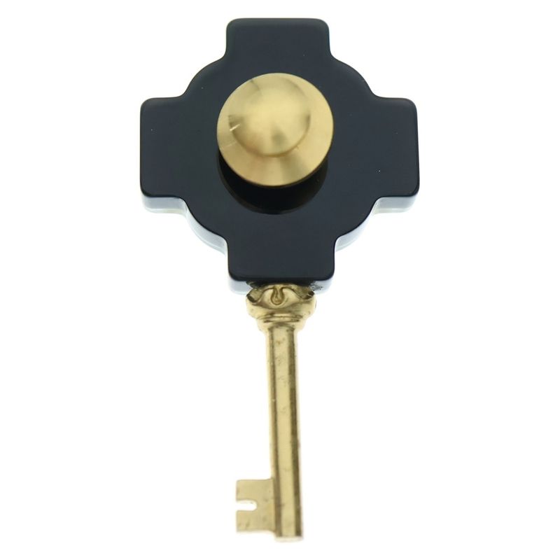 Chanel Coco Mark Key Motif Pin Brooch Pin Badge Key Shape Black And Gold 17A