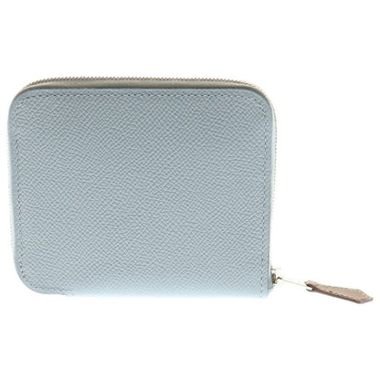 Hermes Azap Compact Silk Quin Epson Grapin Tin Compact Wallet Coin Case Gray