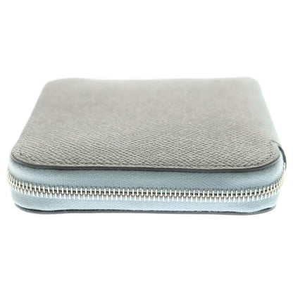 Hermes Azap Compact Silk Quin Epson Grapin Tin Compact Wallet Coin Case Gray