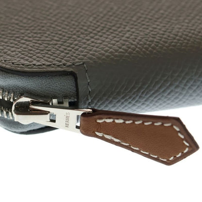 Hermes Azap Compact Silk Quin Epson Grapin Tin Compact Wallet Coin Case Gray