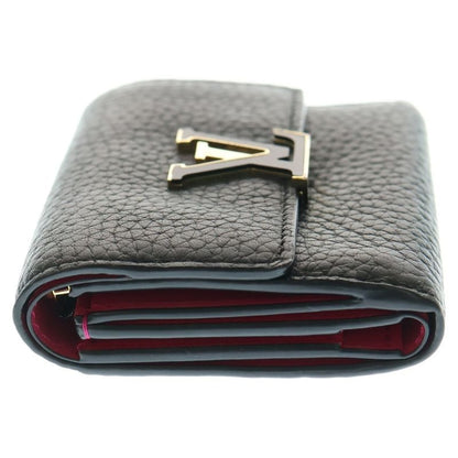 Louis Vuitton Portefeuille Capucines X Compact Wallet Trifold Black Leather