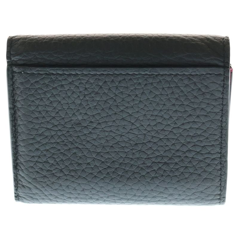 Louis Vuitton Portefeuille Capucines X Compact Wallet Trifold Black Leather