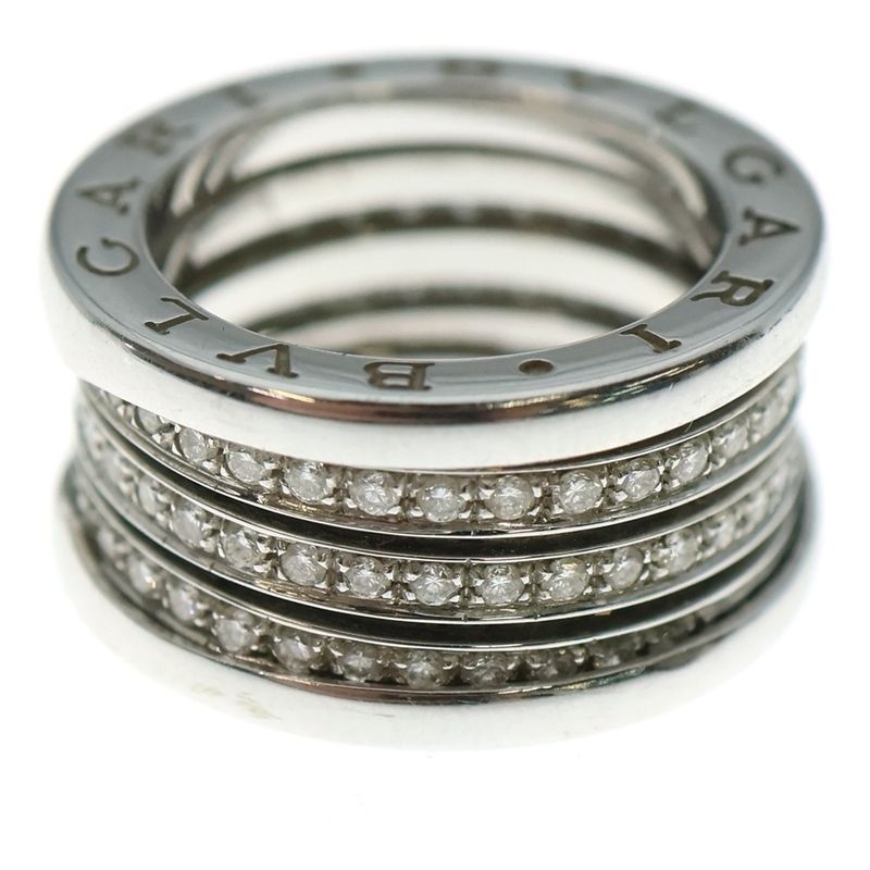Bvlgari B-zero 1 Bee Zero One Diamond 4-band Ring White Gold