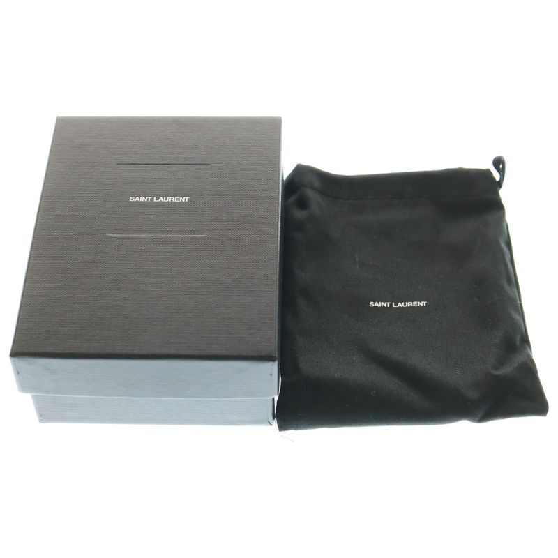 Saint Laurent Paris Compact Wallet Trifold Wallet Coin Case Glazed Leather Gold