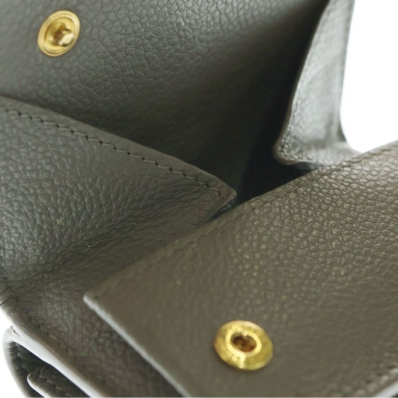 Saint Laurent Paris Compact Wallet Trifold Wallet Coin Case Glazed Leather Gold