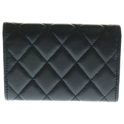Chanel 2.55 Matelasse Small Wallet Card Case Black Lambskin Gold Hardware