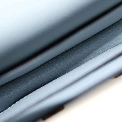 Hermes Constance Slim Evercolor Compact Wallet Light Blue Glacier W Engraved