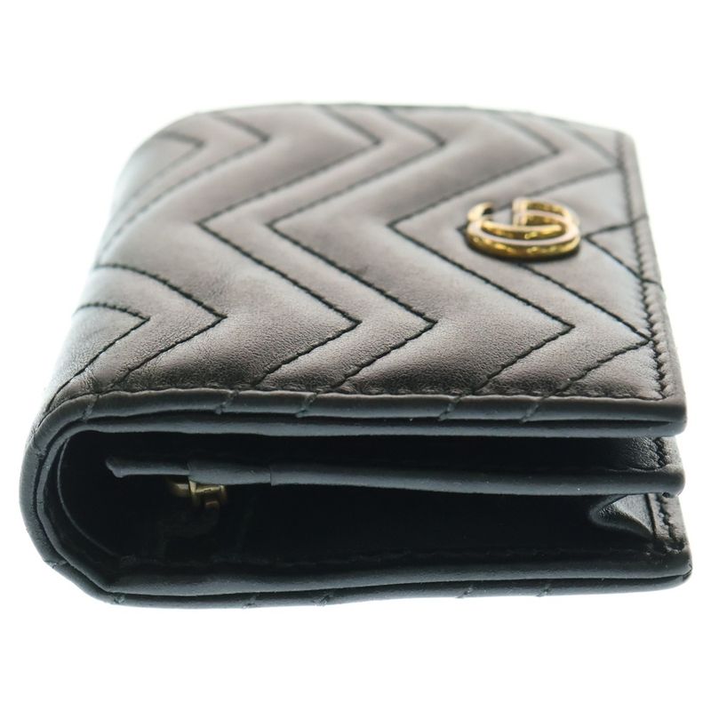 Gucci GG Marmont Compact Wallet Folded Black 466492