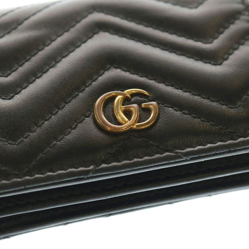 Gucci GG Marmont Compact Wallet Folded Black 466492
