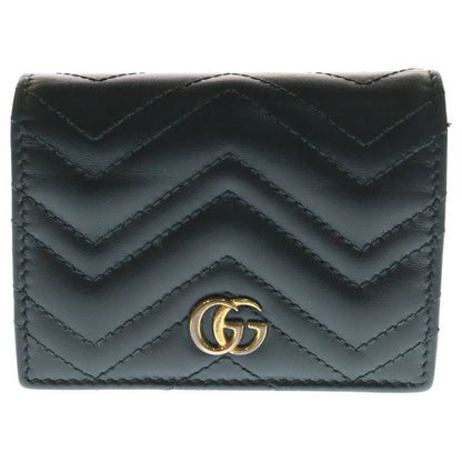 Gucci GG Marmont Compact Wallet Folded Black 466492