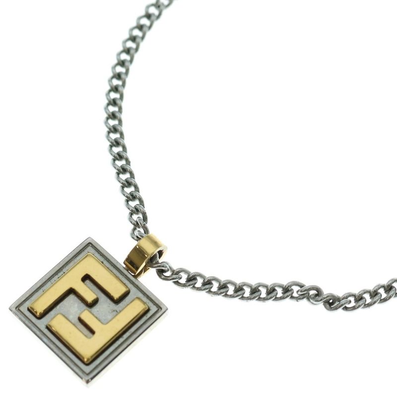 Fendi FF Logo Chain Necklace Silver/gold