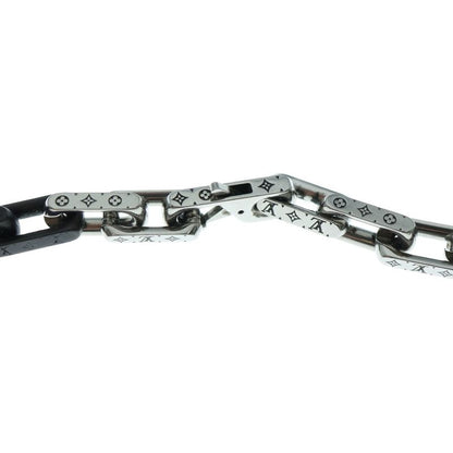 Louis Vuitton Collier Mocorie Monogram Chain Necklace Black/silver M00677 Le4264
