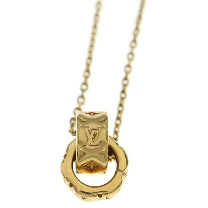 Louis Vuitton Collier Pillow Nanogram Necklace Pendant Chain Gold GP M00782