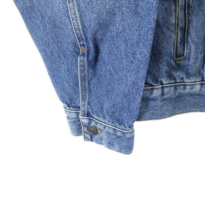 Balenciaga 19AW Front Embroidered Logo Denim Jacket Indigo 594386 Tcw03