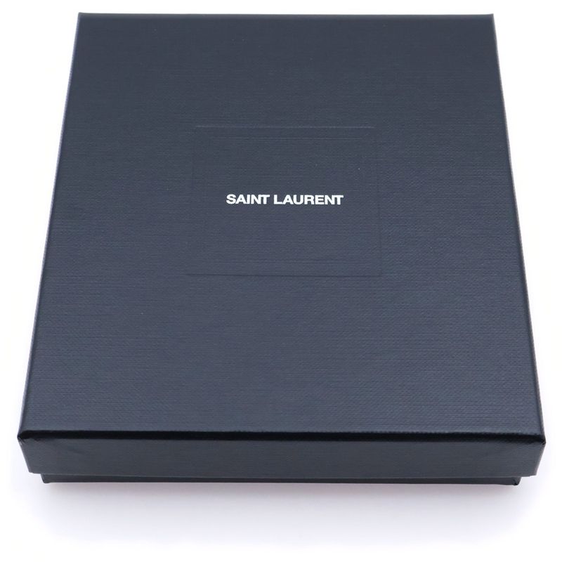 Saint Laurent Paris Logo Quilted Fragment Case Card Case Small Wallet Black