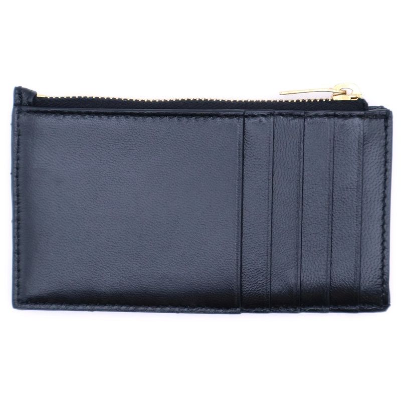 Saint Laurent Paris Logo Quilted Fragment Case Card Case Small Wallet Black