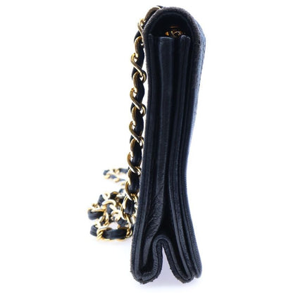 Chanel Coco Mark Lambskin Leather Chain Shoulder Bag Gold Hardware Black 2nd