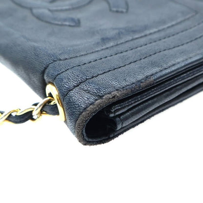 Chanel Coco Mark Lambskin Leather Chain Shoulder Bag Gold Hardware Black 2nd