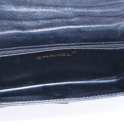 Chanel Coco Mark Lambskin Leather Chain Shoulder Bag Gold Hardware Black 2nd