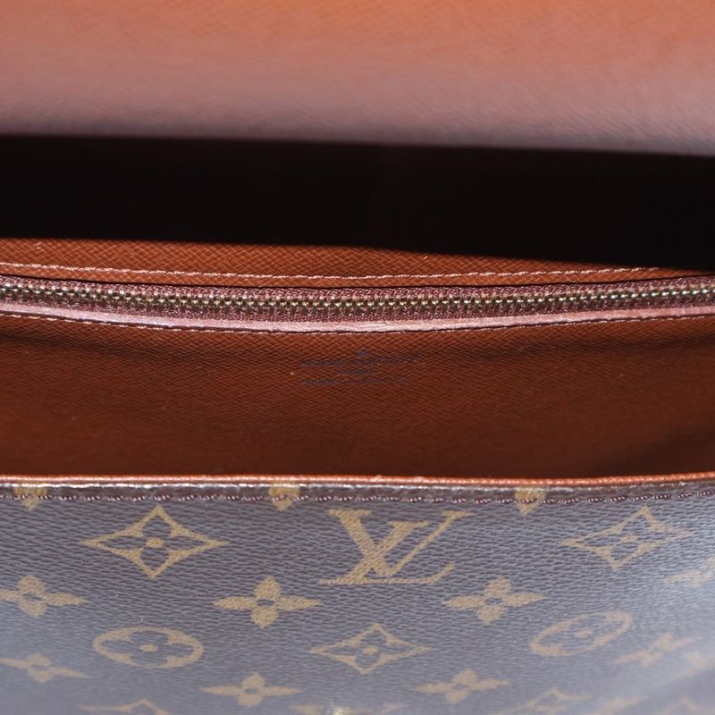 Louis Vuitton Saint-cloud Monogram PVC Leather Push Lock Shoulder Bag Gold