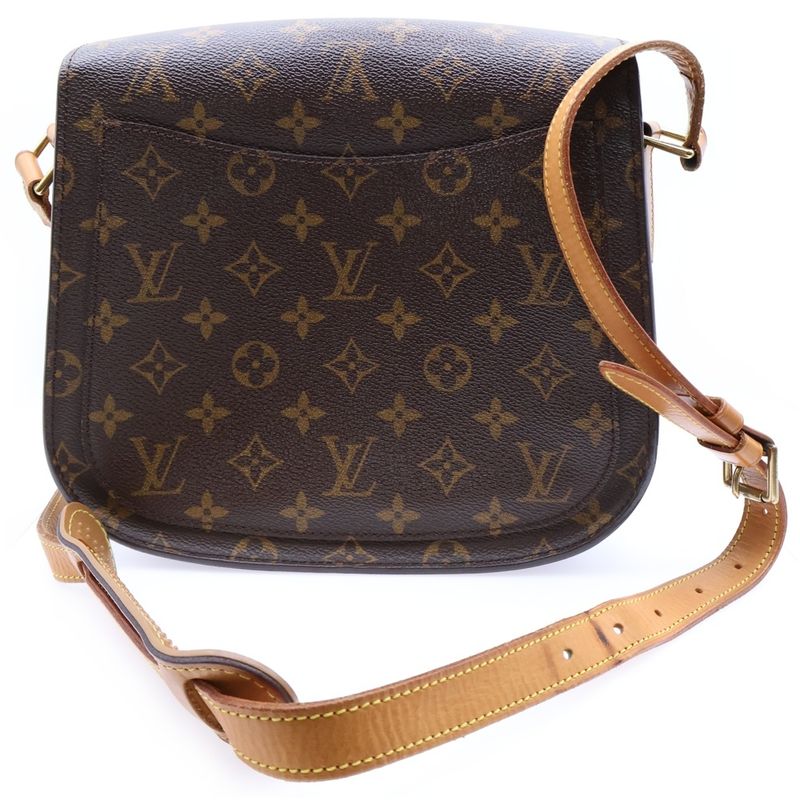 Louis Vuitton Saint-cloud Monogram PVC Leather Push Lock Shoulder Bag Gold