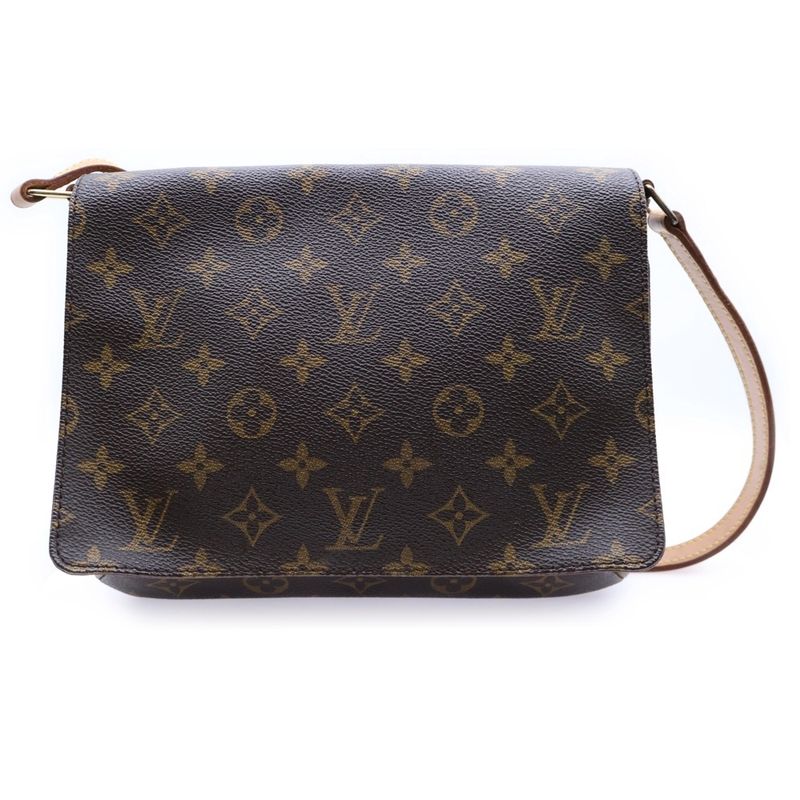 Louis Vuitton Musette Tango Monogram PVC Leather Shoulder Bag Gold Hardware
