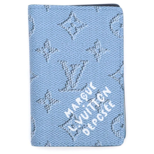 Louis Vuitton Monogram Organizer Deux Poches Fragment Case Card Case Light Blue