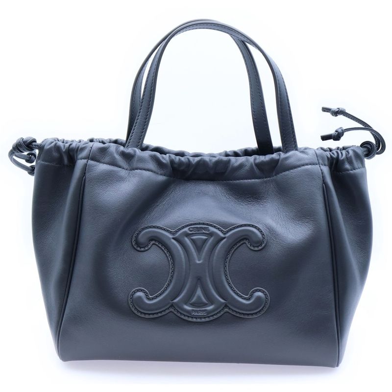 Celine Small Cabas Drawstring 2WAY Bag Shoulder Bag Mini Bag Handbag Gray