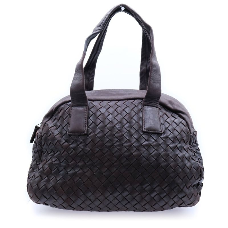 Bottega Veneta Intrecciato Handbag Mini Bag Brown Leather Brown Hardware