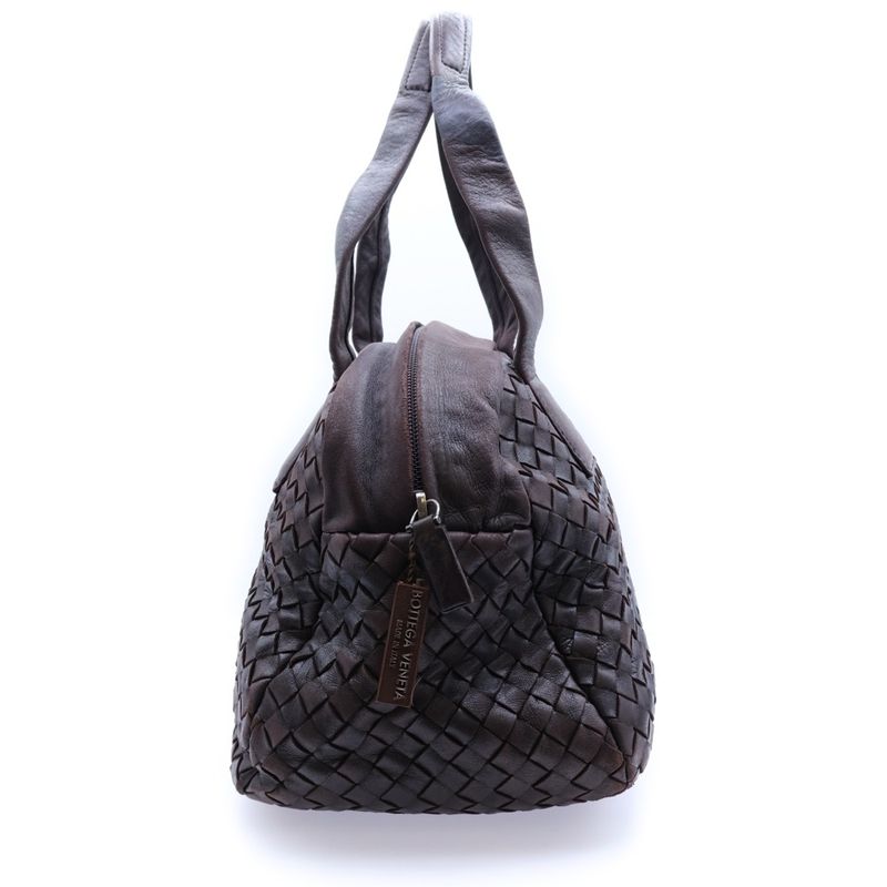 Bottega Veneta Intrecciato Handbag Mini Bag Brown Leather Brown Hardware