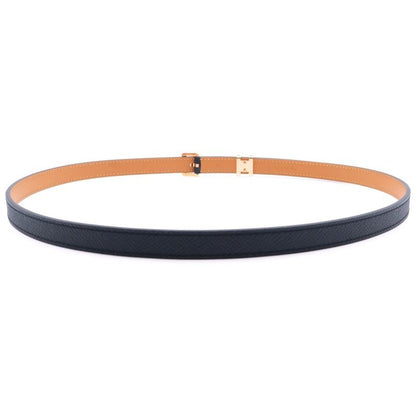 Hermes Pop Ash Belt Leather Black And Brown Engraved B Pink Gold Hardware