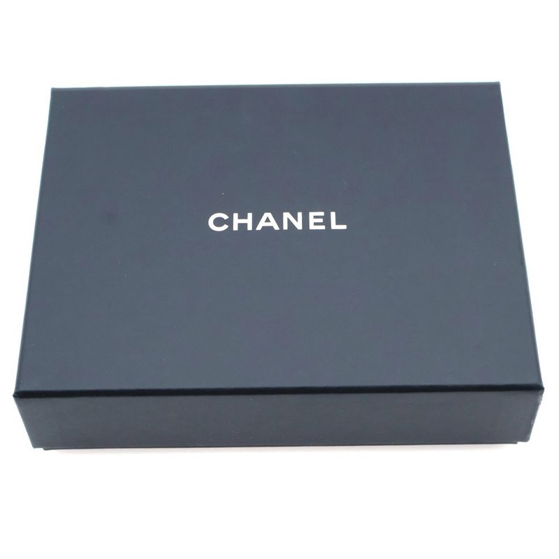 Chanel Coco Mark Classic Small Flap Compact Wallet Trifold Coin Case Black
