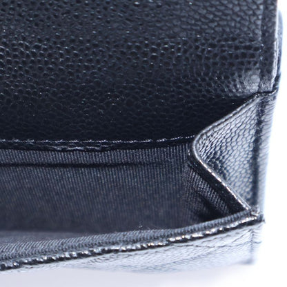 Chanel Coco Mark Classic Small Flap Compact Wallet Trifold Coin Case Black