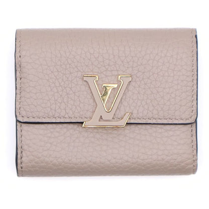 Louis Vuitton Portefeuille Capucines XS Trifold Compact Wallet Coin Case Beige