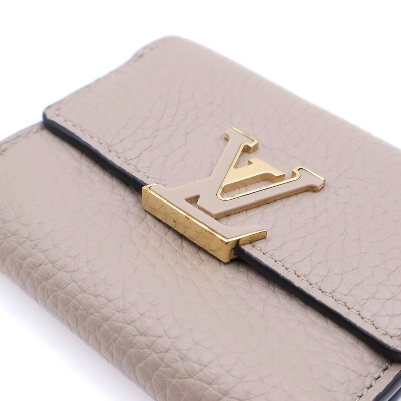 Louis Vuitton Portefeuille Capucines XS Trifold Compact Wallet Coin Case Beige
