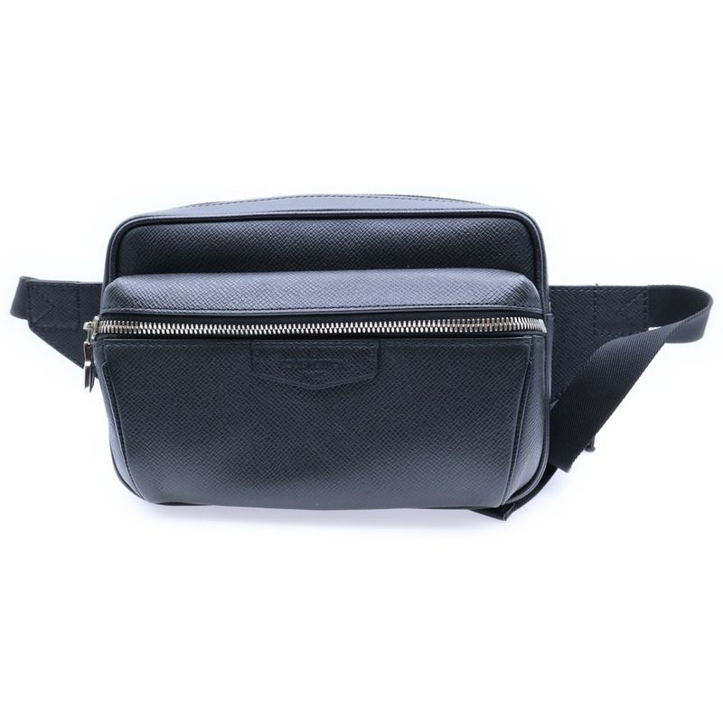 Louis Vuitton Taiga Bum Bag Waist Bag Body Bag Shoulder Bag Black Leather