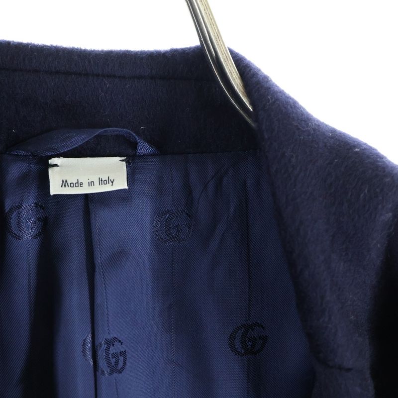 Gucci 20AW Cashmere Long Chester Coat Navy 625863