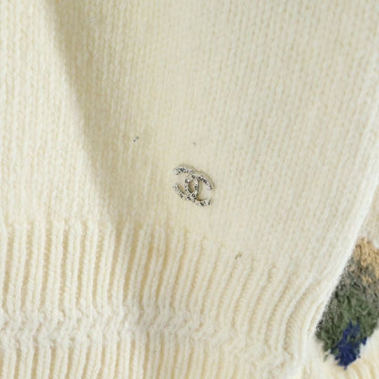 Chanel Coconage Collection Long-sleeved Cable Knit Sweater Ivory