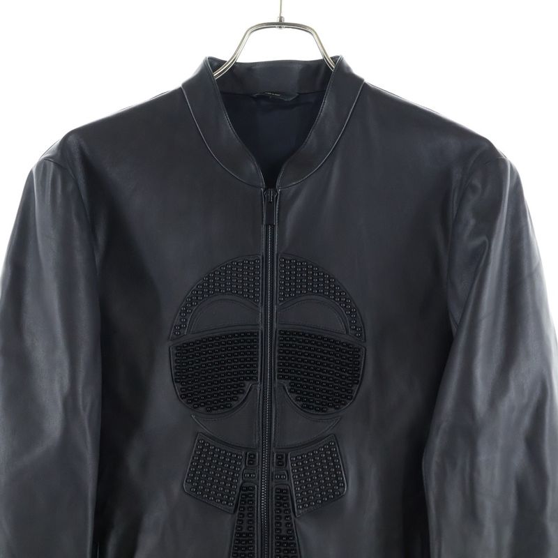 Fendi Beige Full Monogram Lining Overcoat Front Monogram Studded Single Rider