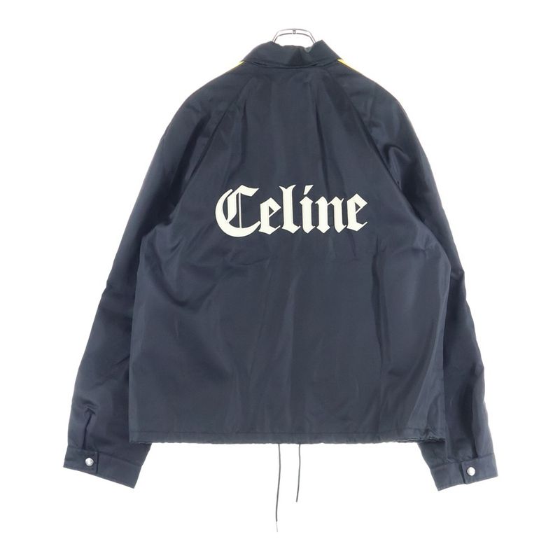 Celine 25SS Logo Embroidered Nylon Zip-up Coach Jacket Black Rv08x195x