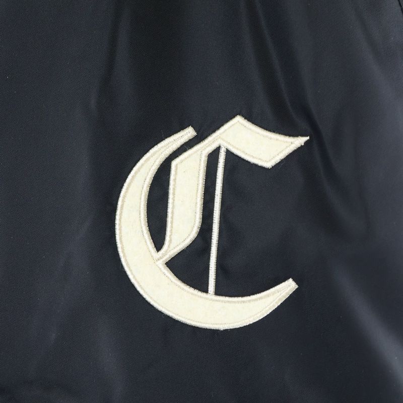 Celine 25SS Logo Embroidered Nylon Zip-up Coach Jacket Black Rv08x195x