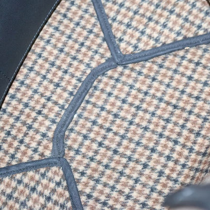 Celine Cabas Phantom Checked Wool Leather Shoulder Tote Bag Brown/black