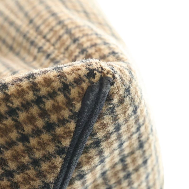 Celine Cabas Phantom Checked Wool Leather Shoulder Tote Bag Brown/black