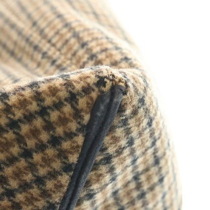 Celine Cabas Phantom Checked Wool Leather Shoulder Tote Bag Brown/black