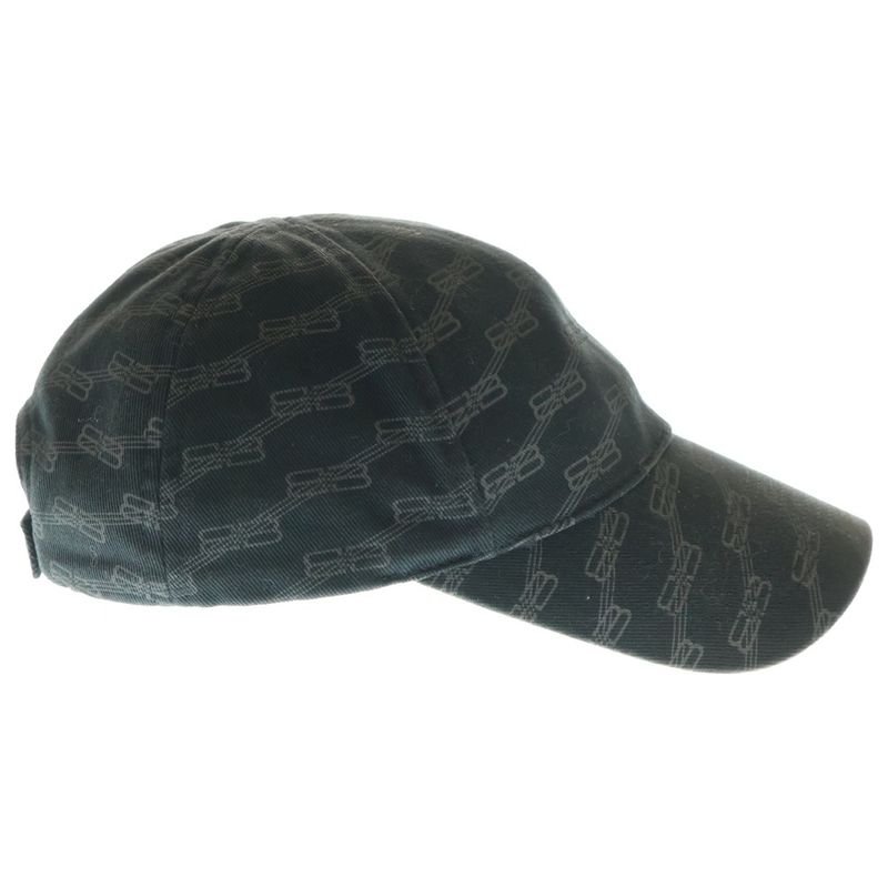 Balenciaga BB Logo Baseball Cap Hat Black Cotton 704104