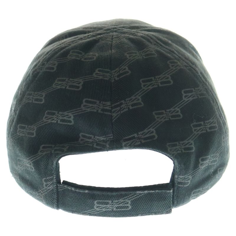 Balenciaga BB Logo Baseball Cap Hat Black Cotton 704104