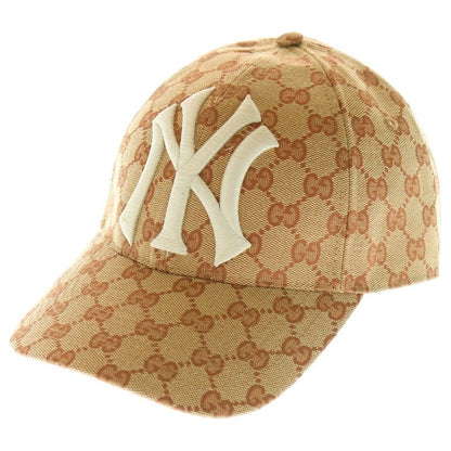 Gucci 18AW NEW YORK Yankees GG Baseball CAP Yankees Baseball Cap Hat Brown